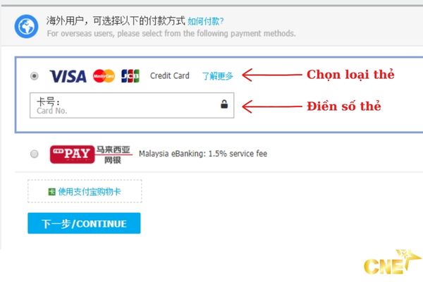 Rủi ro khi thanh toán Taobao bằng thẻ Visa